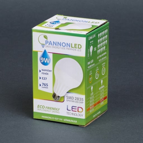 Pannonled E27 Gömb 9Watt ( Classic - 270°) DW 765 Lm (napfényfehér) (3095)