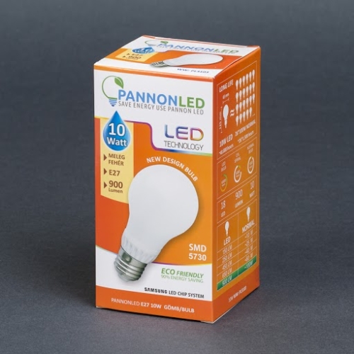 Pannonled E27 Gömb 10Watt (Új design- 300°) WW 900 Lm (melegfehér) (3103)