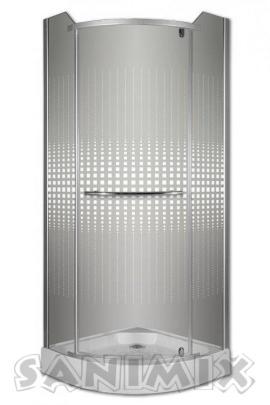 Sanimix 80x80x210 cm Negyedköríves zuhanykabin nyíló ajtóval zuhanytálcával 22.1533-80