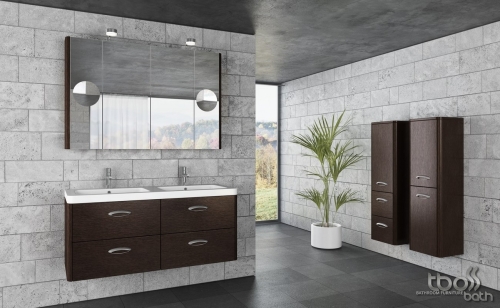 Tboss Torino 120 fürdőszobabútor komplett szett (magasfényű fehér, #pipere tükörrel)