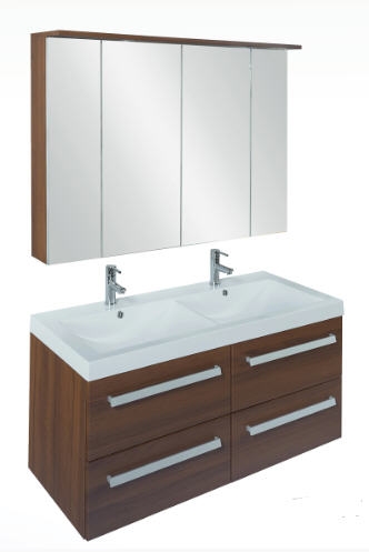 Tboss Modena 120 fürdőszobabútor komplett szett  (sonoma, #sima tükörrel)