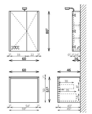 Tboss Soft Glass 60 fürdőszobabútor komplett szett
