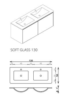 Tboss Soft Glass 130 fürdőszobabútor komplett szett