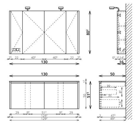 Tboss Soft Glass 130 fürdőszobabútor komplett szett