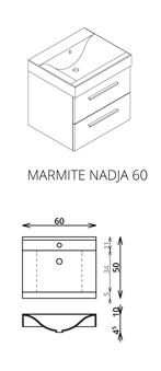 Tboss Nadja 60 fürdőszobabútor komplett szett (sonoma, #sima tükörrel)