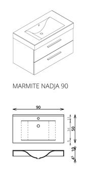 Tboss Nadja 90 fürdőszobabútor komplett szett   (venge, #sima tükörrel)