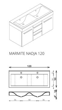 Tboss Nadja 120 fürdőszobabútor komplett szett  (dió, #sima tükörrel)