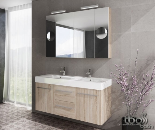 Tboss Nadja 120 fürdőszobabútor komplett szett  (mokka, #sima tükörrel)