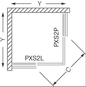 Roltechnik Proxima Line PXS2L 100 cm-es négyszögletes zuhanykabin (egyik fele-baloldali rész) kétrészes tolóajtóval (98,5-101x185 cm, brillant, transparent, 537-1000000-00-02)