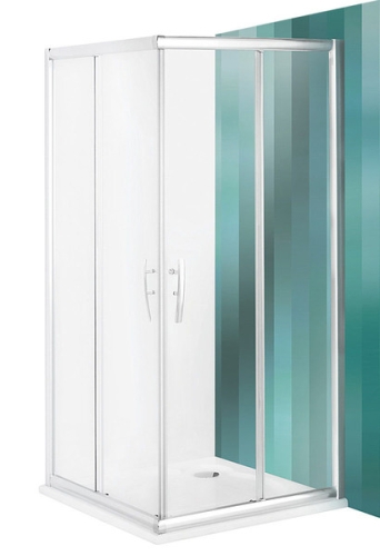 Roltechnik Proxima Line PXS2P 80 cm-es négyszögletes zuhanykabin (egyik fele-jobboldali rész) kétrészes tolóajtóval (78,5-81x185 cm, brillant, transparent, 538-8000000-00-02)
