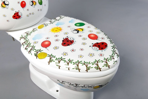 Sapho KID gyermek kombi WC tartállyal, alsó kifolyású, színes mintával (CK301.400.0F)