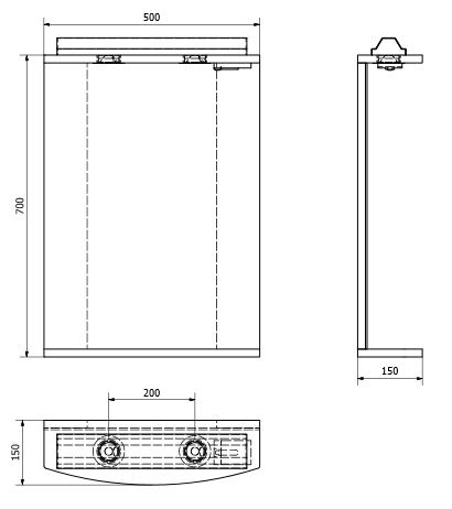Aqualine KORIN tükör halogén világítással 50x70x15 cm (57395)