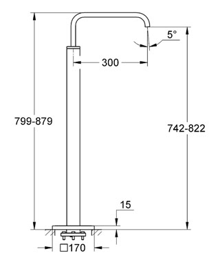 Grohe Allure kádkifolyó 13218 000 (13218000)