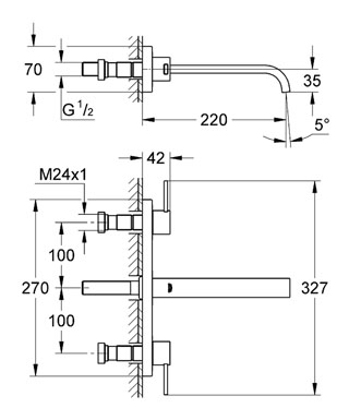 Grohe Allure 3-lyukas mosdócsaptelep 20193 000 (20193000)