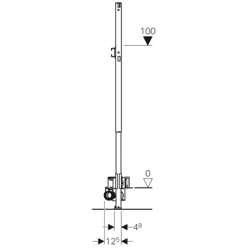 Geberit Duofix szerelőelem zuhanyzókhoz, falsík alatti lefolyóval, falon kívűli csaptelephez, 130 cm 111.587.00.1