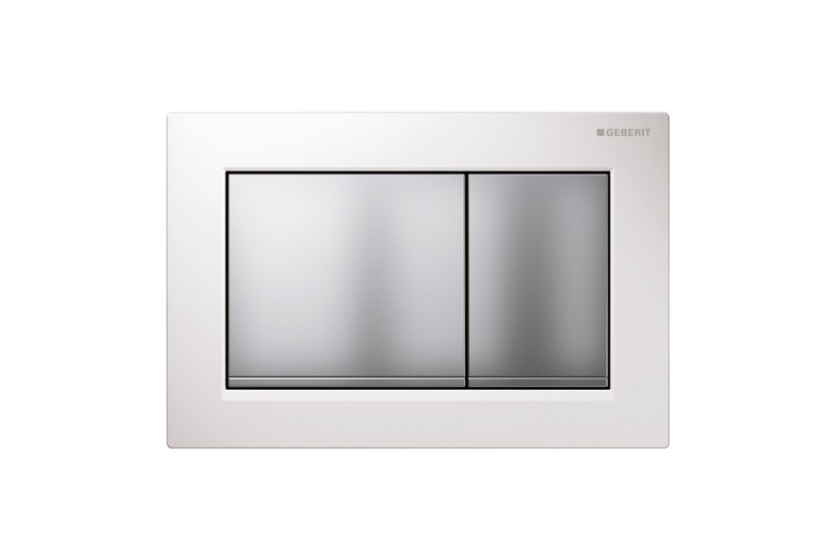 Geberit Omega30 kétmennyiséges öblítésű működtető nyomólap fehér / matt króm / matt króm 115.080.KL.1
