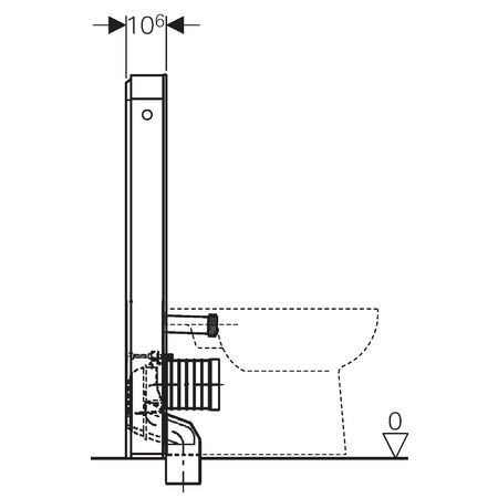 Geberit Monolith Plus szerelőmodul talpon álló WC-hez, P-könyökkel fekete üveggel, 101 cm magas 131.202.SI.J