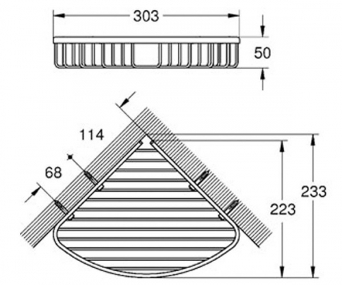Grohe Bau Cosmopolitan sarok szappantartó 300 mm 40663000