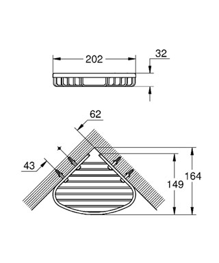 Grohe Bau Cosmopolitan sarok szappantartó 200 mm 40664 000 (40664000)