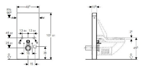 Geberit Monolith Plus szerelőmodul AquaClean 8000/8000 plushoz barna üveg 101 cm 131.224.SQ.1