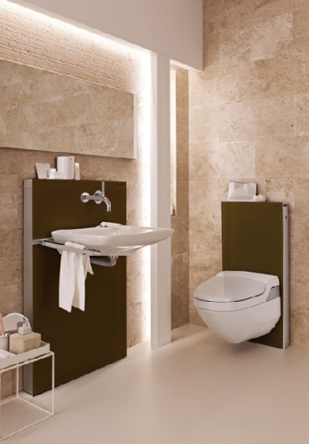 Geberit Monolith Plus szerelőmodul fali WC-hez barna üveg 101 cm 131.221.SQ.1