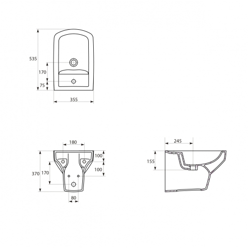 Cersanit Pure fali bidé K101-005-BOX