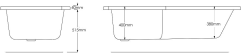Aqualine SKALICE aszimmetrikus kád, 168x85/75 cm, balos (SK168L)
