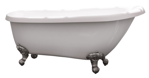 Aqualine ANTIK 170x73 cm szabadonálló króm kád lábbal, fehér/króm (AK100)