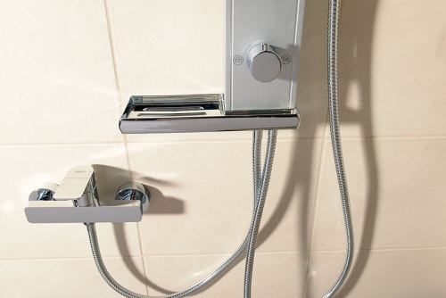 Aqualine ROME zuhanyoszlop csaptelepre köthető, magasság 822mm, alumínium (SL760)