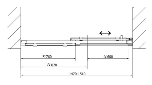 POLYSAN ALTIS LINE zuhanyajtó, 150 cm, króm, transzparent üveg (AL4215C)