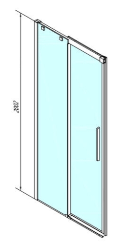 POLYSAN ALTIS LINE zuhanyajtó, 150 cm, króm, transzparent üveg (AL4215C)