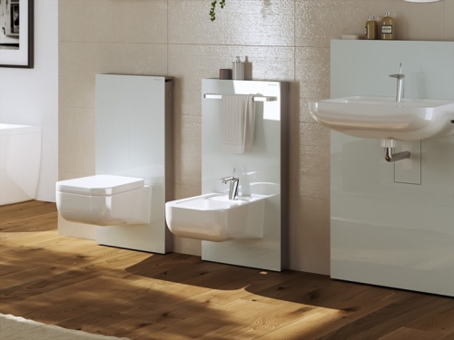 Geberit Monolith szerelőmodul bidéhez fehér üveg / alumínium, 101 cm magas 131.030.SI.1