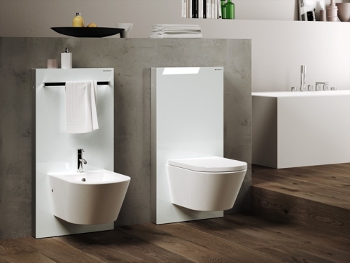 Geberit Monolith szerelőmodul bidéhez fehér üveg / alumínium, 101 cm magas 131.030.SI.1