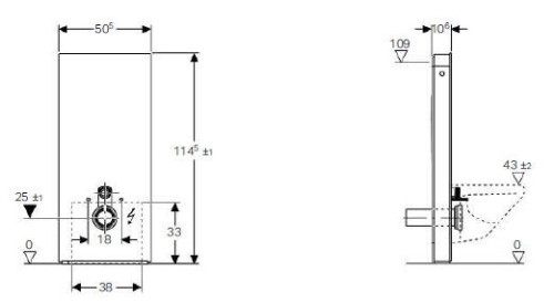 Geberit Monolith Plus szerelőmodul fali WC-hez, barna üveg 114 cm magas 131.231.SQ.1