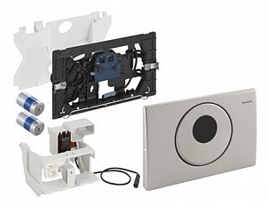 Geberit automata WC-öblítő vezérlés, elemes, Sigma10 design szálcsiszolt / fényes króm / szálcsiszolt rozsdamentes acél 115.891.SN.5
