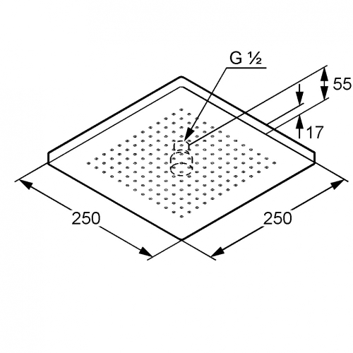 Kludi A-QA 25x25 cm-es szögletes fejzuhany 6654105-00