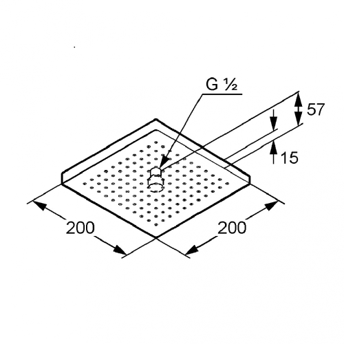Kludi A-QA 20x20 cm-es szögletes fejzuhany 6654005-00