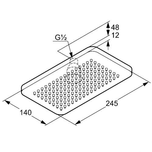 Kludi A-QA 14x24,5 cm-es szögletes fejzuhany 4940205-00