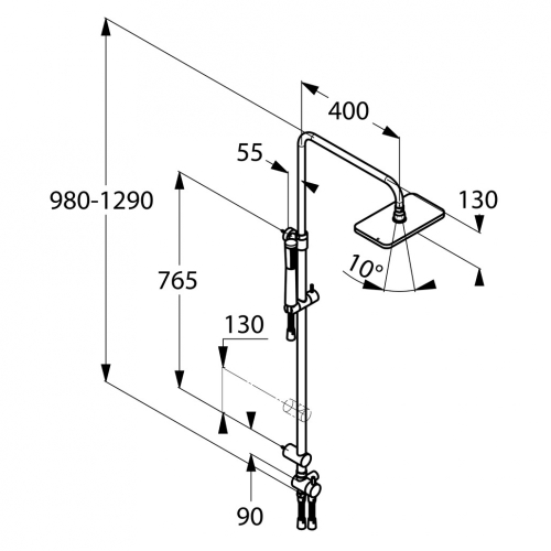 Kludi A-QA dual shower system zuhanyrendszer 4919105-00