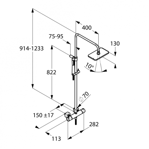 Kludi A-QA thermostat dual shower system zuhanyrendszer 4909505-00