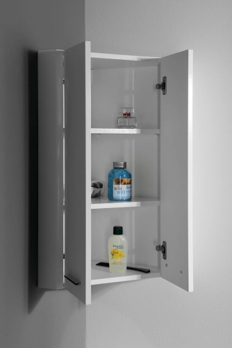 Aqualine ZOJA felső sarokszekrény, fehér 35x76x35 cm (50331)