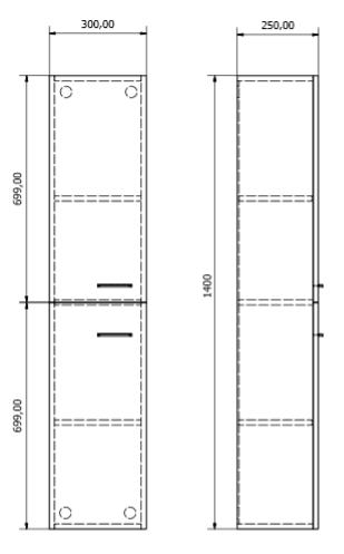 Aqualine ZOJA álló szekrény 30x140x25cm (51155)