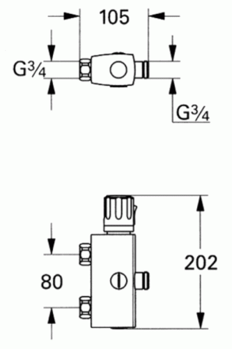 Grohe Automatic 2000 termosztátos keverőszelep, 1/2