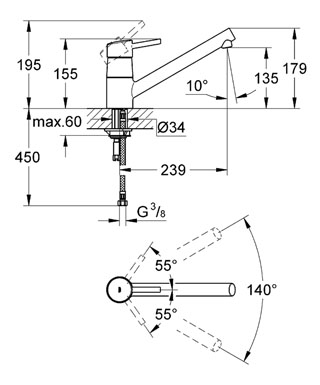 Grohe Concetto egykaros mosogató csaptelep 32659 001 (32659001)