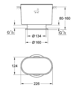 Grohe beépítőkészlet szabadon álló kádcsaptelephez 45473 000 (45473000)