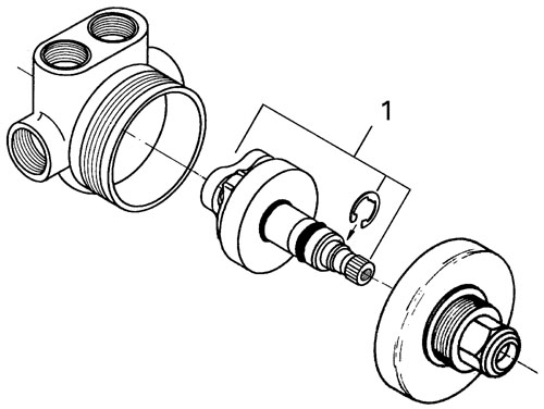 Grohe 5-utas irányváltószelep falba építhető test 29708 000 (29708000)