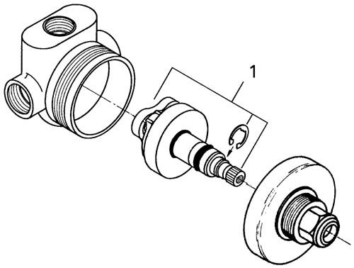 Grohe 4-utas irányváltószelep falba építhető test 29707 000 (29707000)
