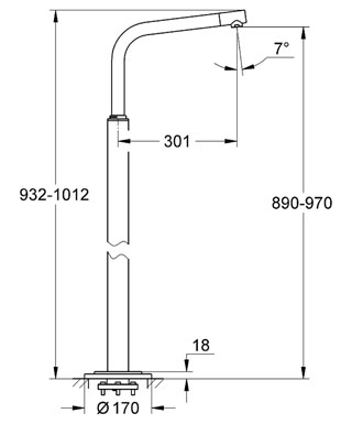 Grohe Atrio padlóra szerelhető kádkifolyó 13228 001 (13228001)