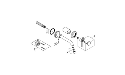 Grohe Atrio 2-lyukas fali mosdócsaptelep 19918000 (19918000)