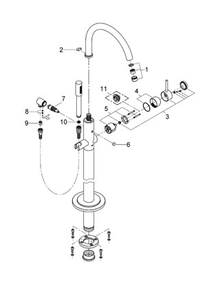 Grohe Atrio OHM egykaros kádcsaptelep szabadonálló kádhoz 32653 002 (32653002)